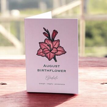 August Birth Flower Gladioli Card, 2 of 2