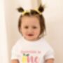 First Birthday Embroidered Lemon Personalised T Shirt, thumbnail 2 of 6
