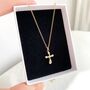 Alix Puffy Cross Charm Chain Pendant Necklace, thumbnail 4 of 4