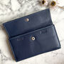 Women's Large Dark Navy Genuine Leather Purse Rfid Secure, thumbnail 2 of 4