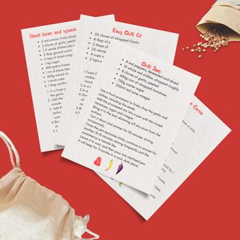 Personalised Chilli Bag With Recipe Cards And Seeds, 3 of 7