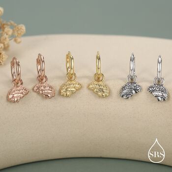 Sterling Silver Brain Huggie Hoop Earrings, 7 of 11