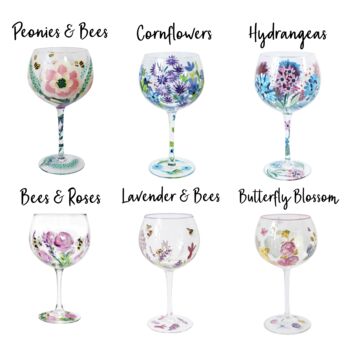 Hand Painted Gin Glasses, 3 of 5