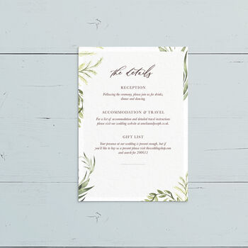 Simply Foliage Wedding Invitation, 3 of 7