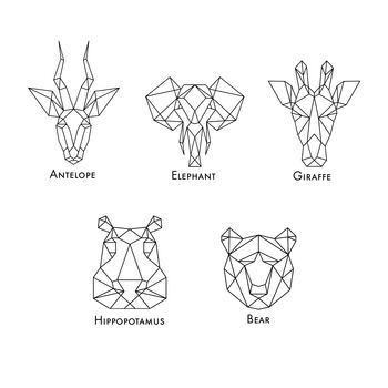 Metallic Geometric Animals Prints Twin Pack, 4 of 6