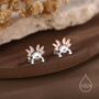 Sterling Silver Cute Axolotl Stud Earrings, thumbnail 1 of 12