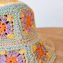 Lotus Multicoloured Crotchet Bucket Hat, thumbnail 3 of 3