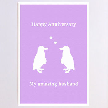 Personalised Penguins Anniversary Card, 5 of 8