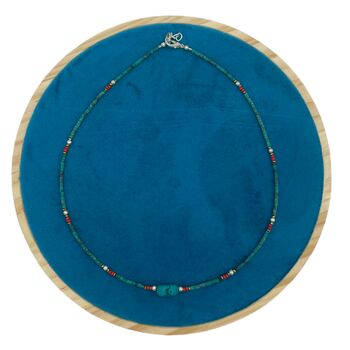 Nepalese Tiny Beaded Turquoise Necklace, 3 of 3