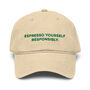 Espresso Yourself Responsibly. Cotton Embroidered Cap, thumbnail 5 of 12