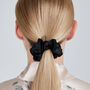 Silk Scrunchie Hair Scrunchie Ponytail Holder Hairband Mulberry Silk Satin Midi Luxurious Black Hair Tie, thumbnail 4 of 5