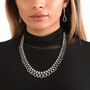 925 Sterling Silver Designer Large Petal Necklace, thumbnail 5 of 6