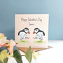 Puffin Couple Valentine's Day Card, thumbnail 2 of 5