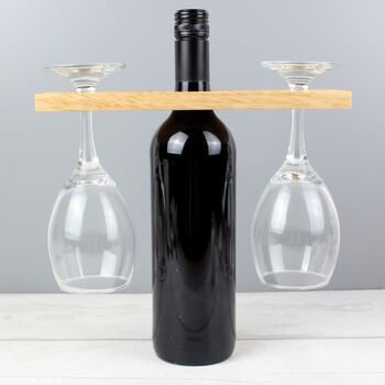 Personalised Married Couple Wine Glass And Bottle Holder – Perfect Wedding Gift, 5 of 6