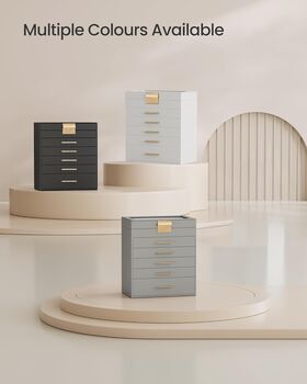 Six Layer Jewellery Box Glass Lid Organiser, 7 of 7