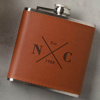 Personalised Engraved Hip Flask Gift Set For Him, 6 of 7