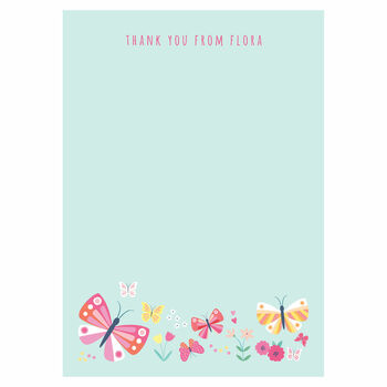Personalised Butterfly Pattern Thank You Cards, 2 of 4