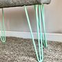 Harris Tweed Bench With Colour Pop Hairpin Legs, thumbnail 6 of 8