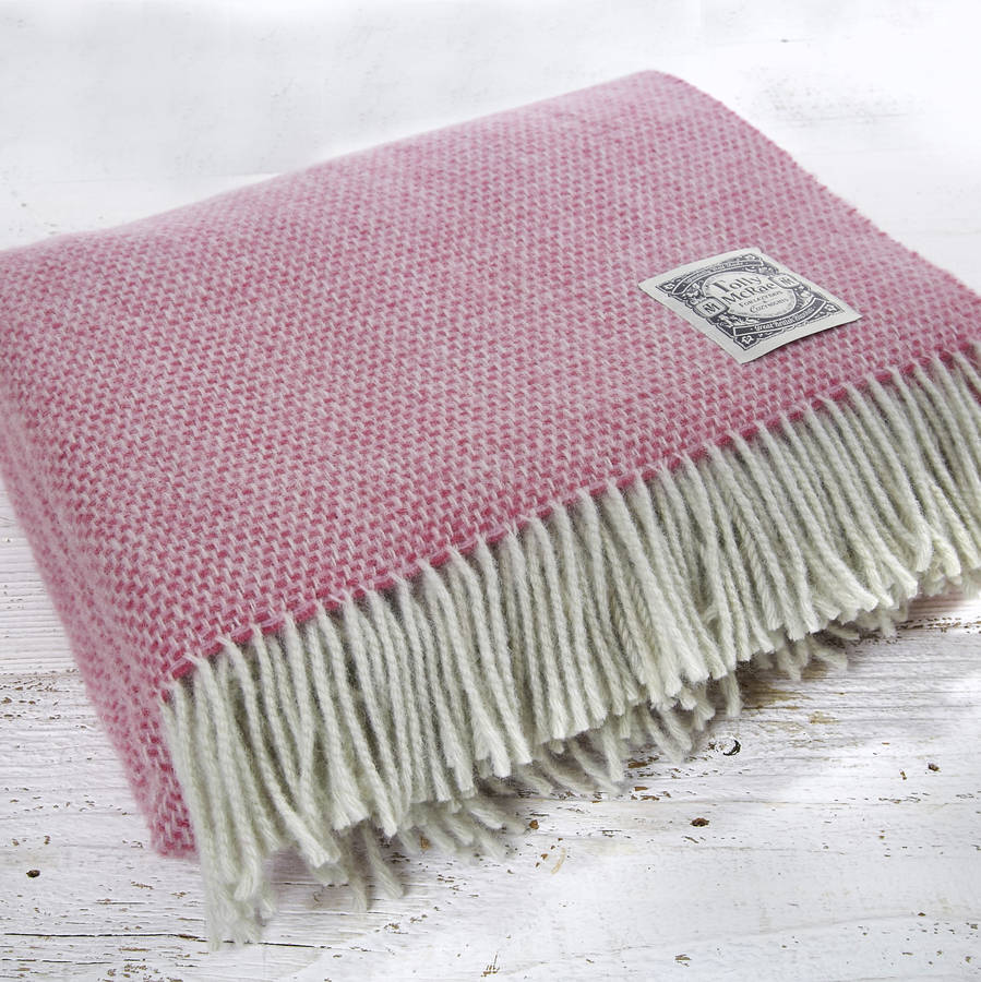lambswool blanket pink collection by tolly mcrae
