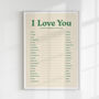 Retro I Love You In Twenty Languages Wall Print, thumbnail 5 of 7