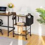 Mobile Three Tier Storage Shelf Cart With File Basket, thumbnail 1 of 8