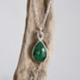 Natural Emerald Necklace In Sterling Silver, thumbnail 2 of 5