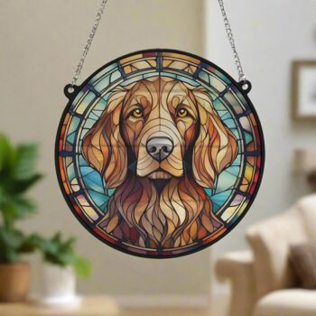 Red Setter Stained Glass Effect Suncatcher, 6 of 6