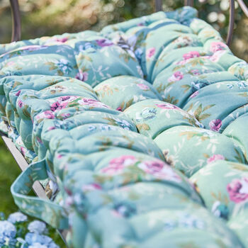 Vintage Floral Padded Garden Bench Cushion, 3 of 4