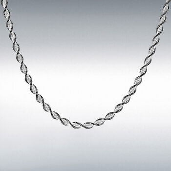 Silver Contrast Twist Chain Necklace, 2 of 4