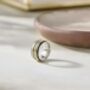 Oxidised Sterling Silver Fidget Spinner Ring With Golden Bands, thumbnail 3 of 7