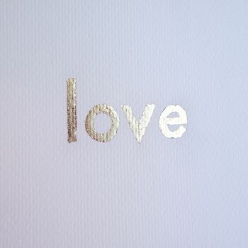 Handmade Gold Leaf Love Engagement Card, 2 of 6