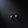 Mens Earring Gold Pearl Dangle Hoop Earring For Men, thumbnail 5 of 9