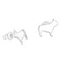 French Bulldog Sterling Silver Stud Earrings, thumbnail 2 of 5
