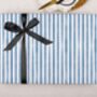 Three Sheets Of Blue Striped Wrapping Paper, thumbnail 2 of 2