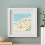 Personalised Whitstable Map Print Wall Art, thumbnail 1 of 5