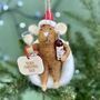Personalised Christmas Mouse Drinking Wine Bauble, thumbnail 1 of 3
