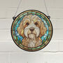 Cockapoo Apricot Stained Glass Effect Suncatcher, thumbnail 1 of 6