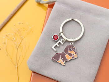 Personalised Sausage Dog, Dachshund Keyring, 6 of 10
