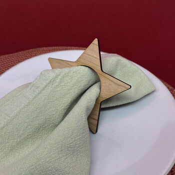 Eid Wooden Star Napkin Rings, 2 of 5