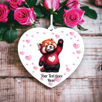 Personalised Red Panda Reaching Love Decoration, 2 of 2