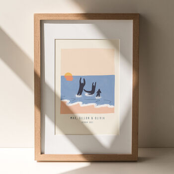 Personalised Beach Family Print, 2 of 5