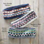 Fair Trade Fair Isle Knit Wool Lined Earwarmer Headband, thumbnail 2 of 11