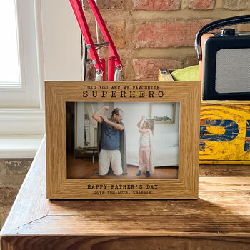 Personalised Father's Day Superhero Photo Frame Gift, 7 of 9