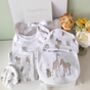 Personalised New Baby Safari Outfit Gift Box, thumbnail 1 of 8