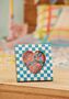 Blue Check Resin Heart Shaped Photo Frame, thumbnail 1 of 3
