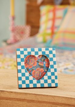 Check Resin Heart Shaped Photo Frame, 2 of 3