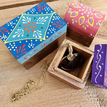 Hand Painted Set Of Three Mini Trinket Jewellery Box, 2 of 11