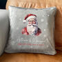 Personalised Any Message Traditional Santa Faux Fur Cuddle Cushion, thumbnail 4 of 10