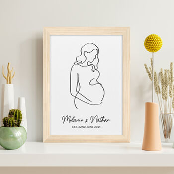Personalised Line Art Mum To Be Wall Print, 9 of 12
