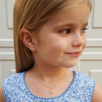 Children's Initial Silver Or Gold Vermeil Necklace, 2 of 9